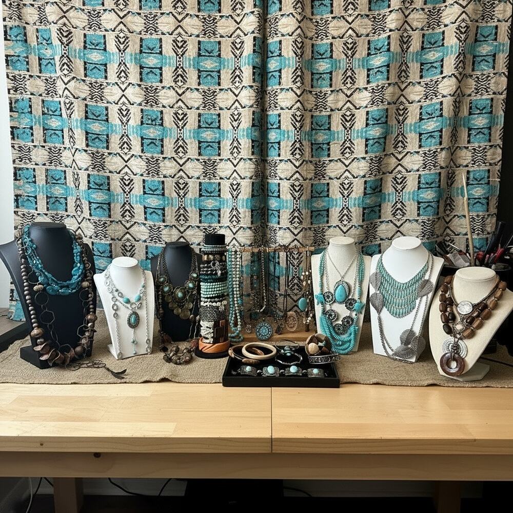 Boho Jewelry Lot 54 pieces in Good Pre-Owned Condition